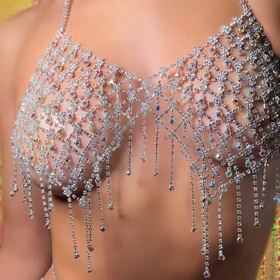 ucmmr™ Diamond Fringe Rhinestone Bra