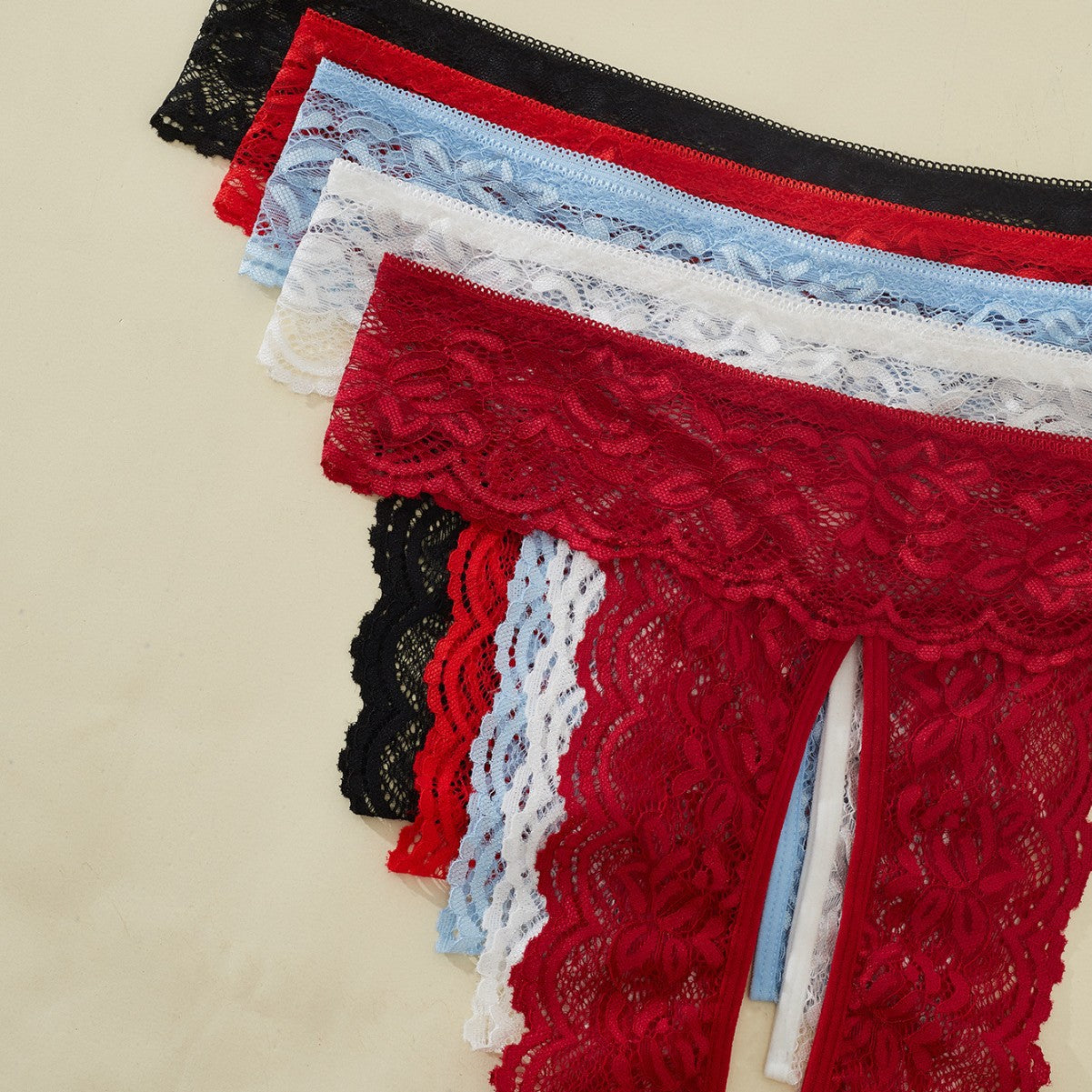 Lace Crotchless Panty Set 5-Colors(Buy 1, get 2 free)