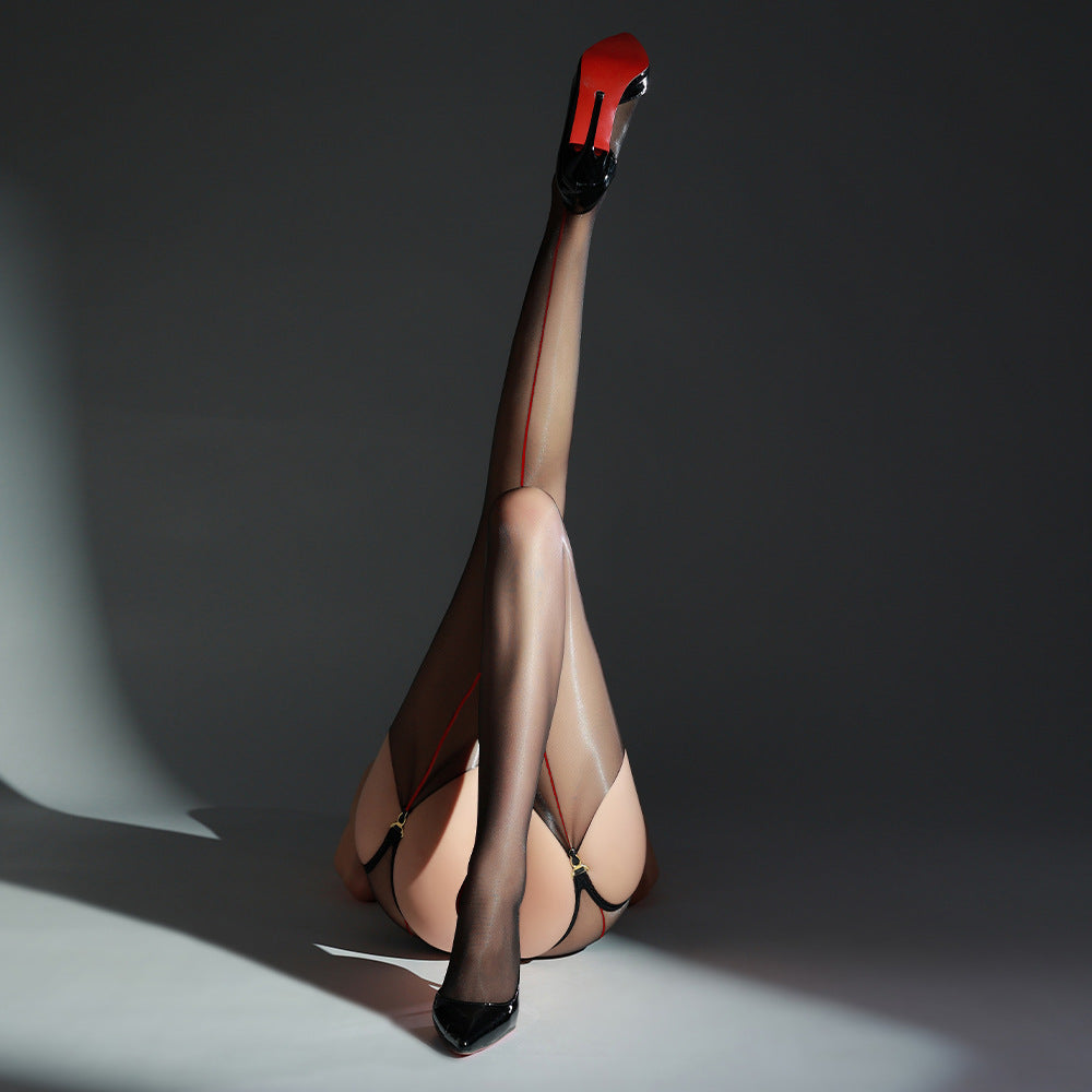 Back Seam Garter Tights – Sheer Elegance with a Sultry Suspender Look