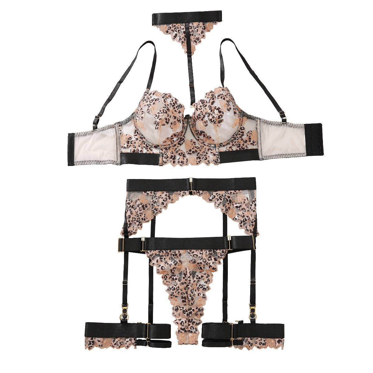 Wild Desire Leopard Harness Set