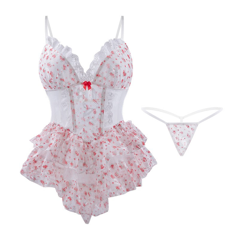 Cherry Ruffle Babydoll Set