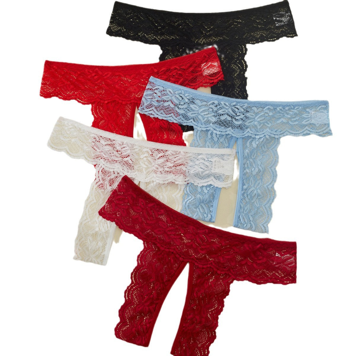 Lace Crotchless Panty Set 5-Colors(Buy 1, get 2 free)