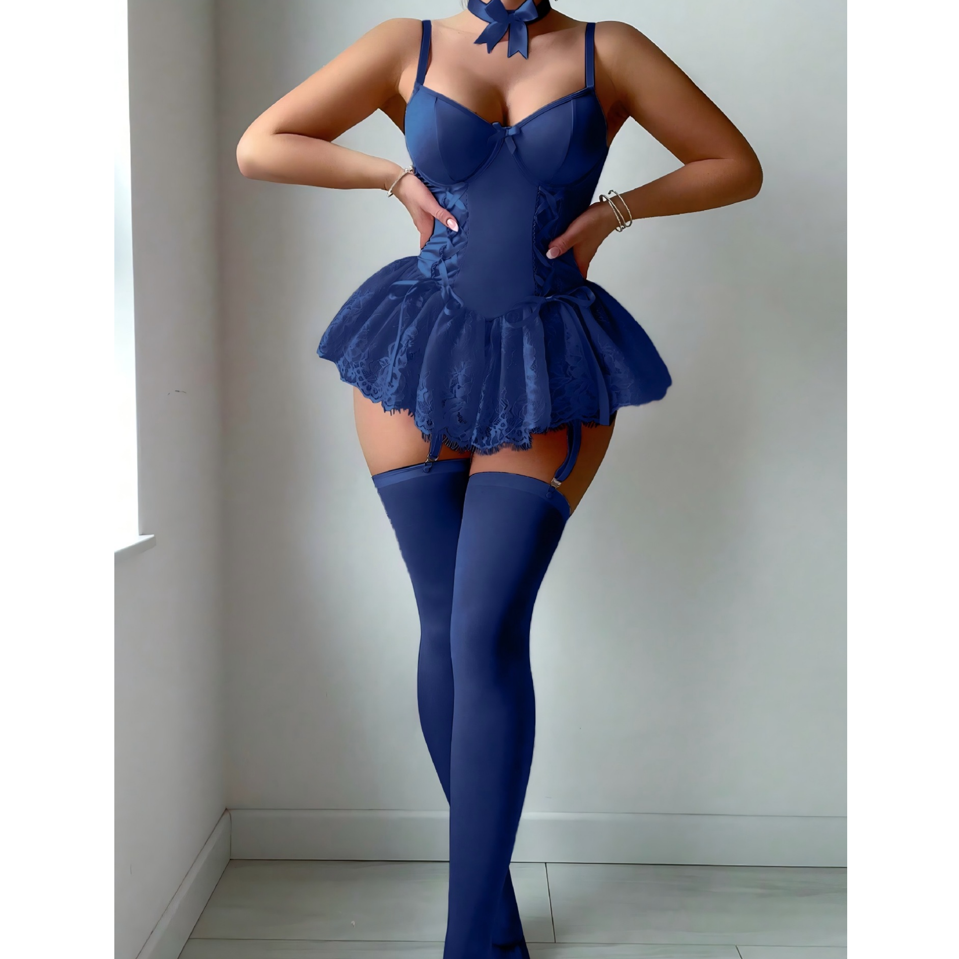 Elegant Sheer Lace Princess Dress