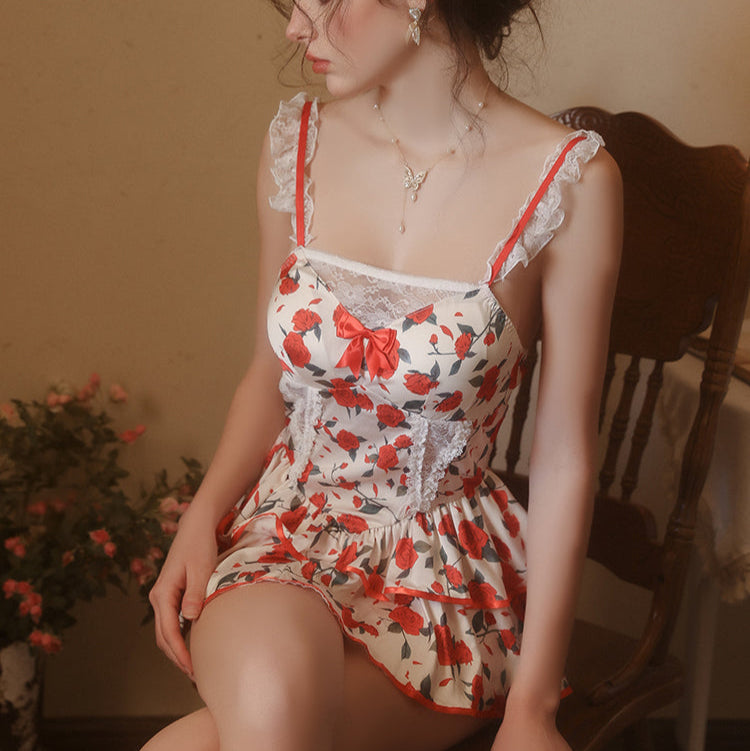 Rosé Bloom Ruffle Dress