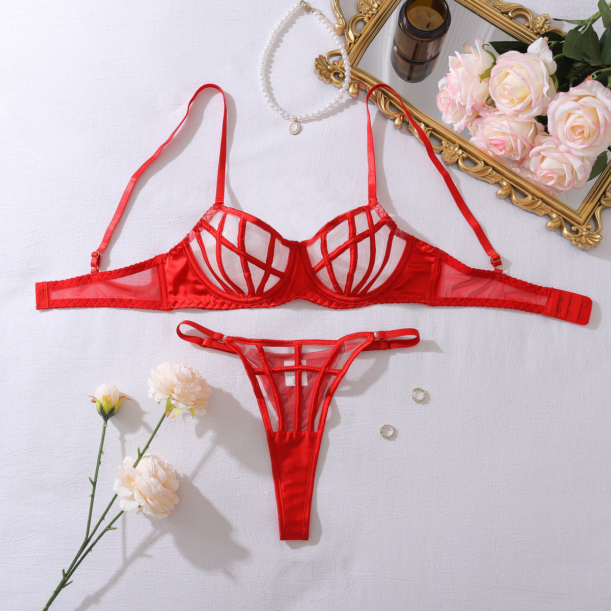 Sheer Mesh Shaping Lingerie Set