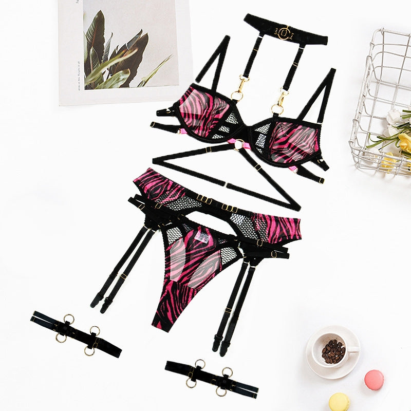 Zebra Mesh Cutout Halter Set