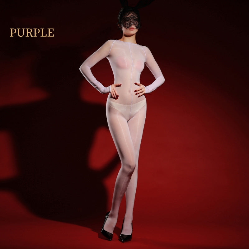 Glossy Seam Front Bodystocking