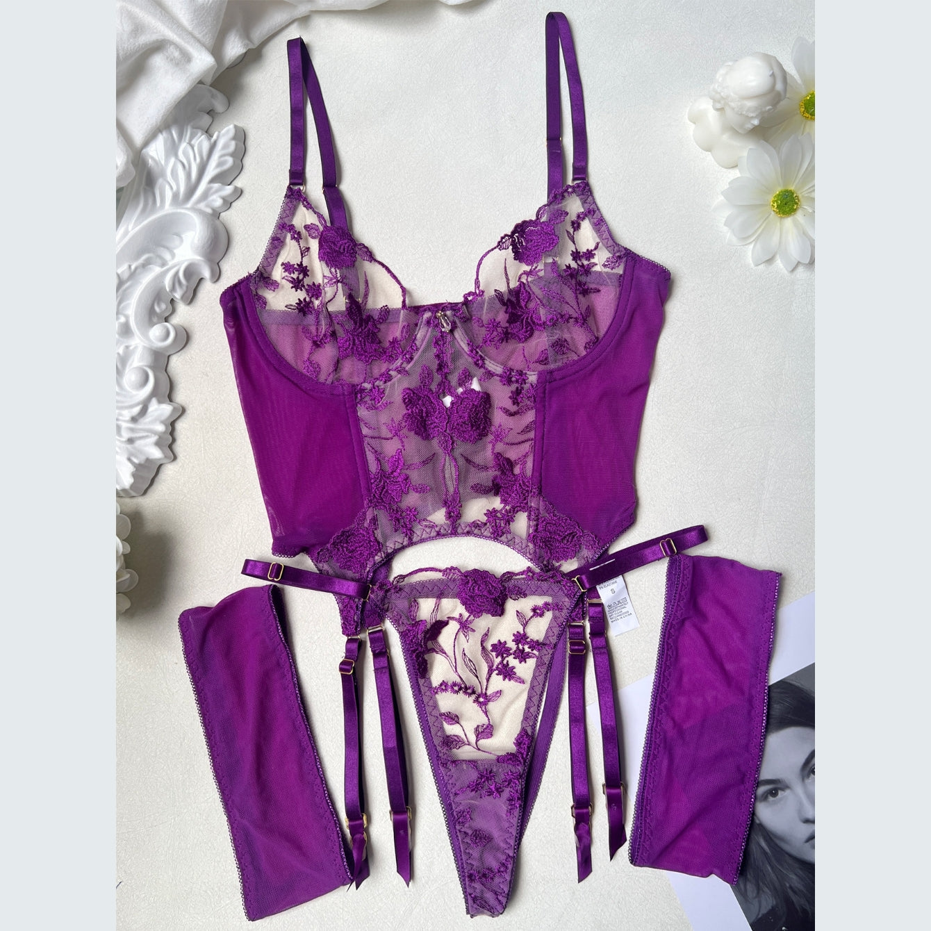 Embroidered Sheer Lingerie