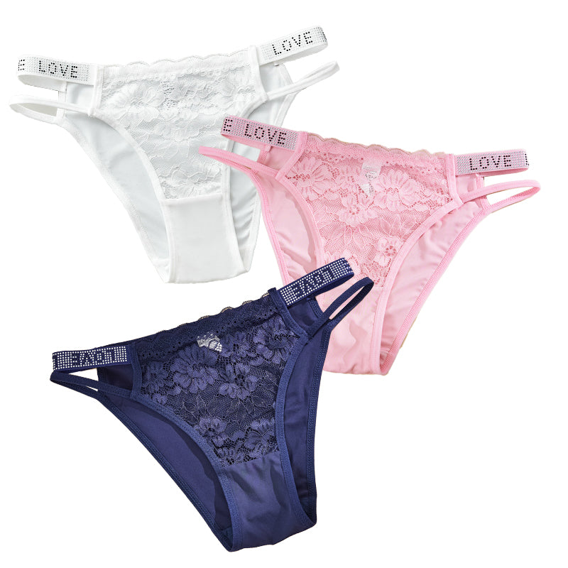 Diamond Lace Ice Silk Thong(Buy 1, get 2 free)