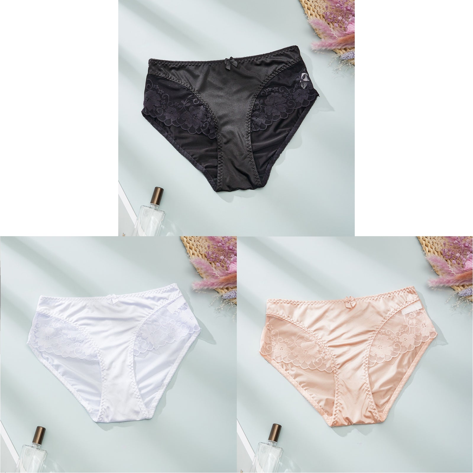 Satin Elegance Lace Panties(Buy 1, get 2 free)