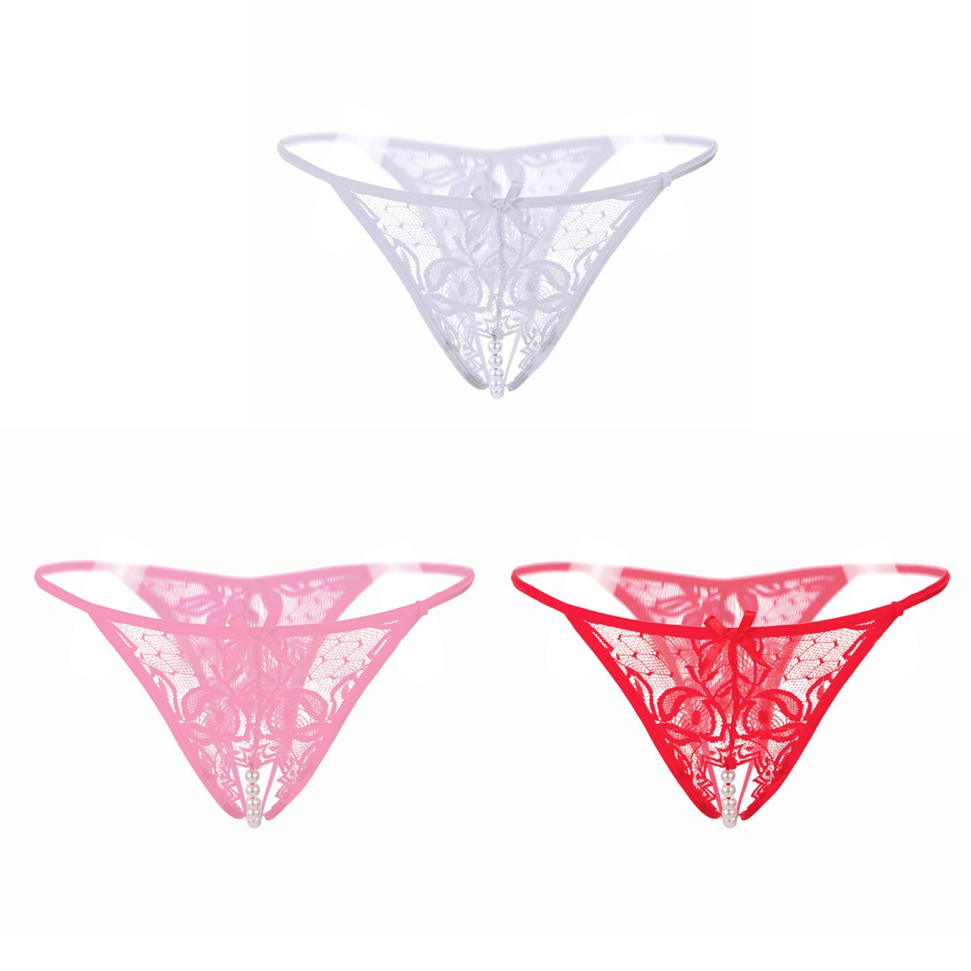 Pearl Tease Sheer Thong(Buy 1, get 2 free)