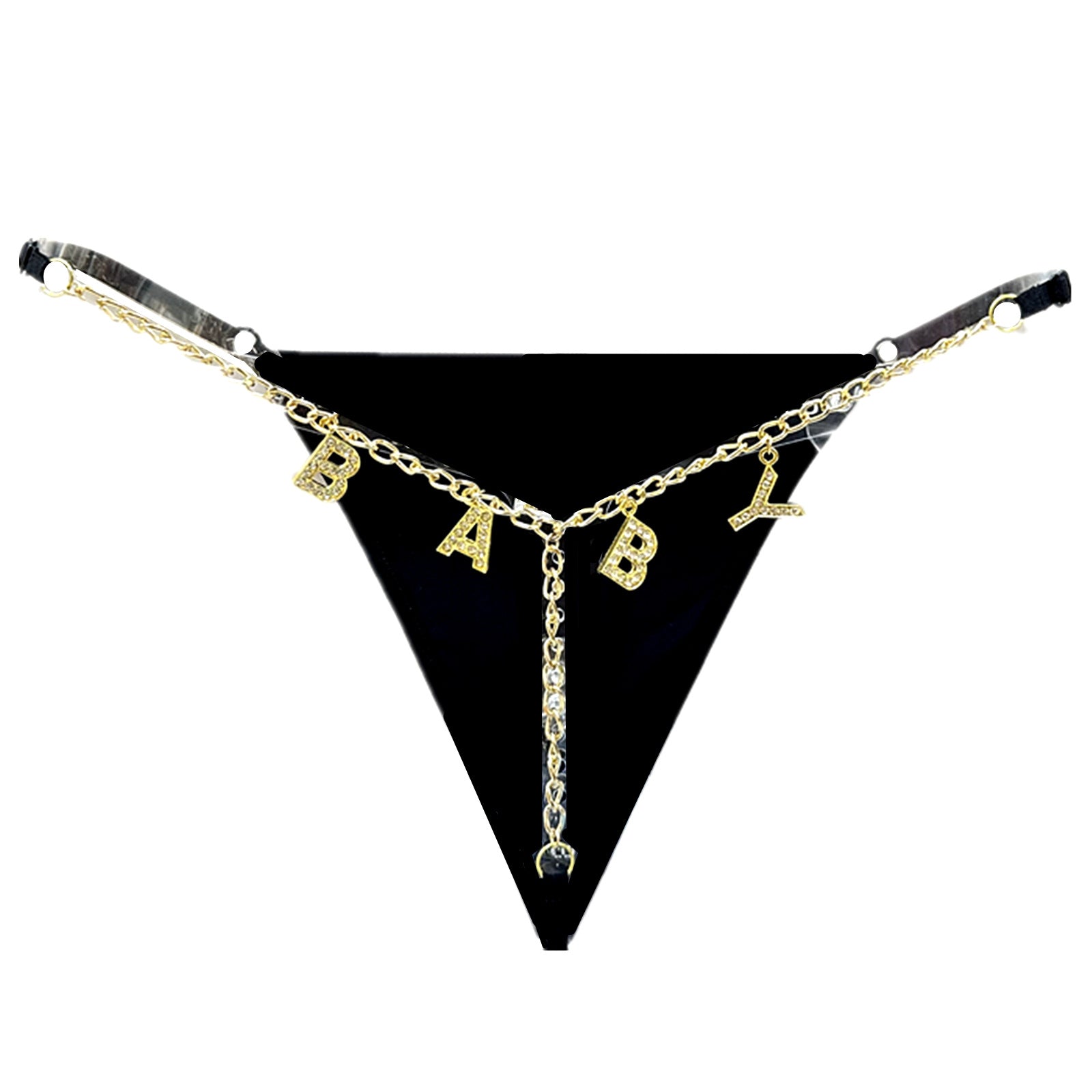 Crystal Letter Chain Thong