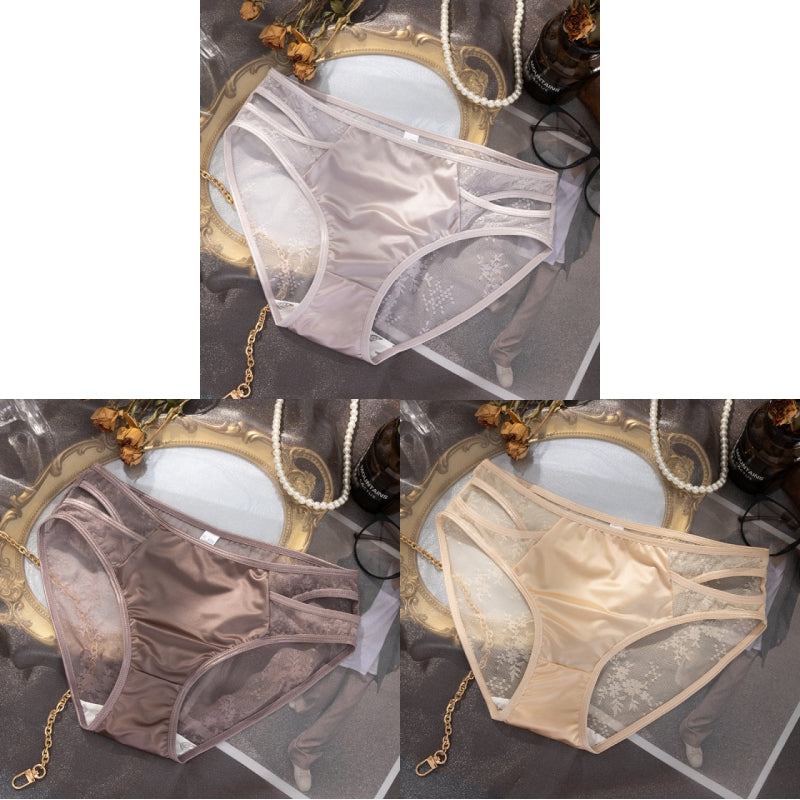 Lace Satin Cutout Panties(Buy 1, get 2 free)