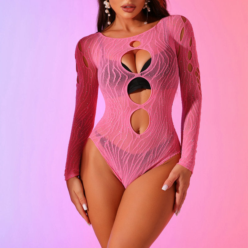 Hollow Out Fishnet Bodysuit