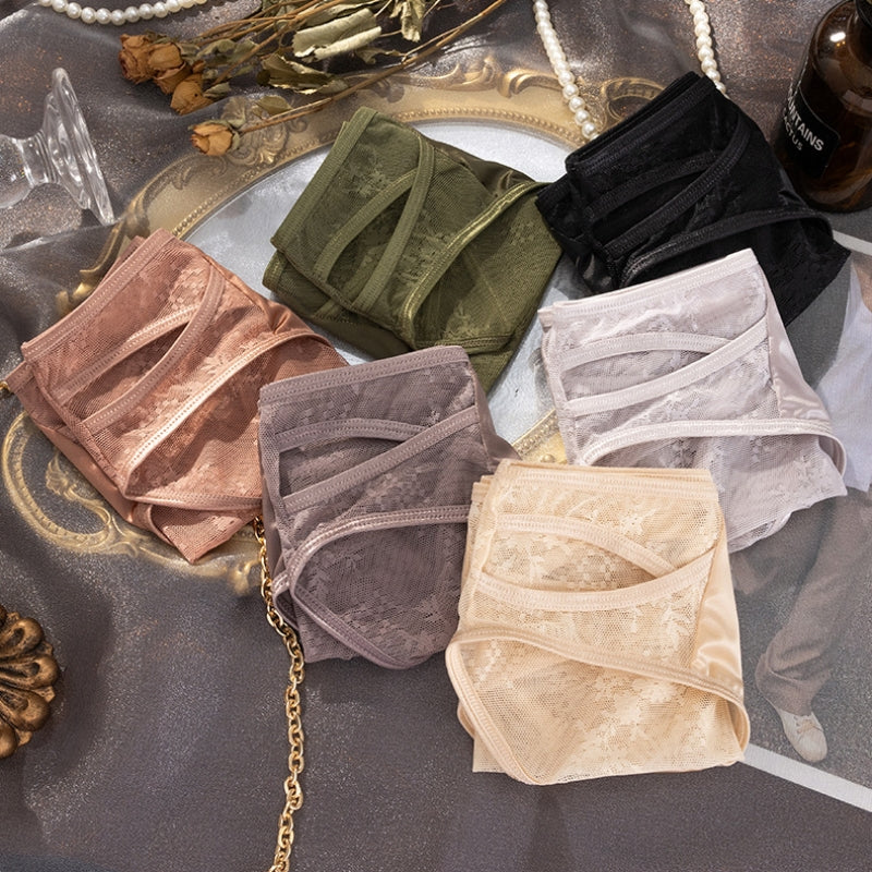 Lace Satin Cutout Panties(Buy 1, get 2 free)