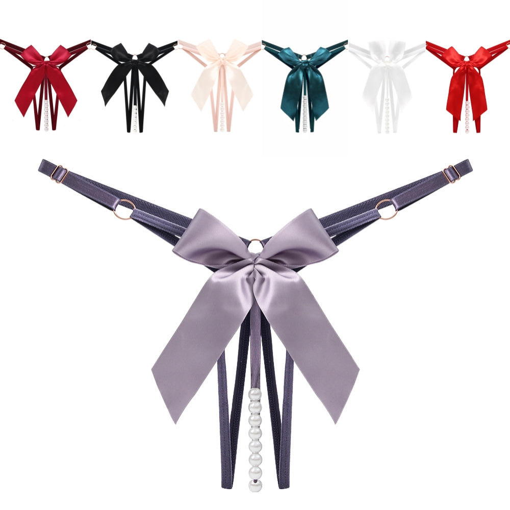 Beaded Tease Open Crotch Thong(Buy 1, get 2 free)