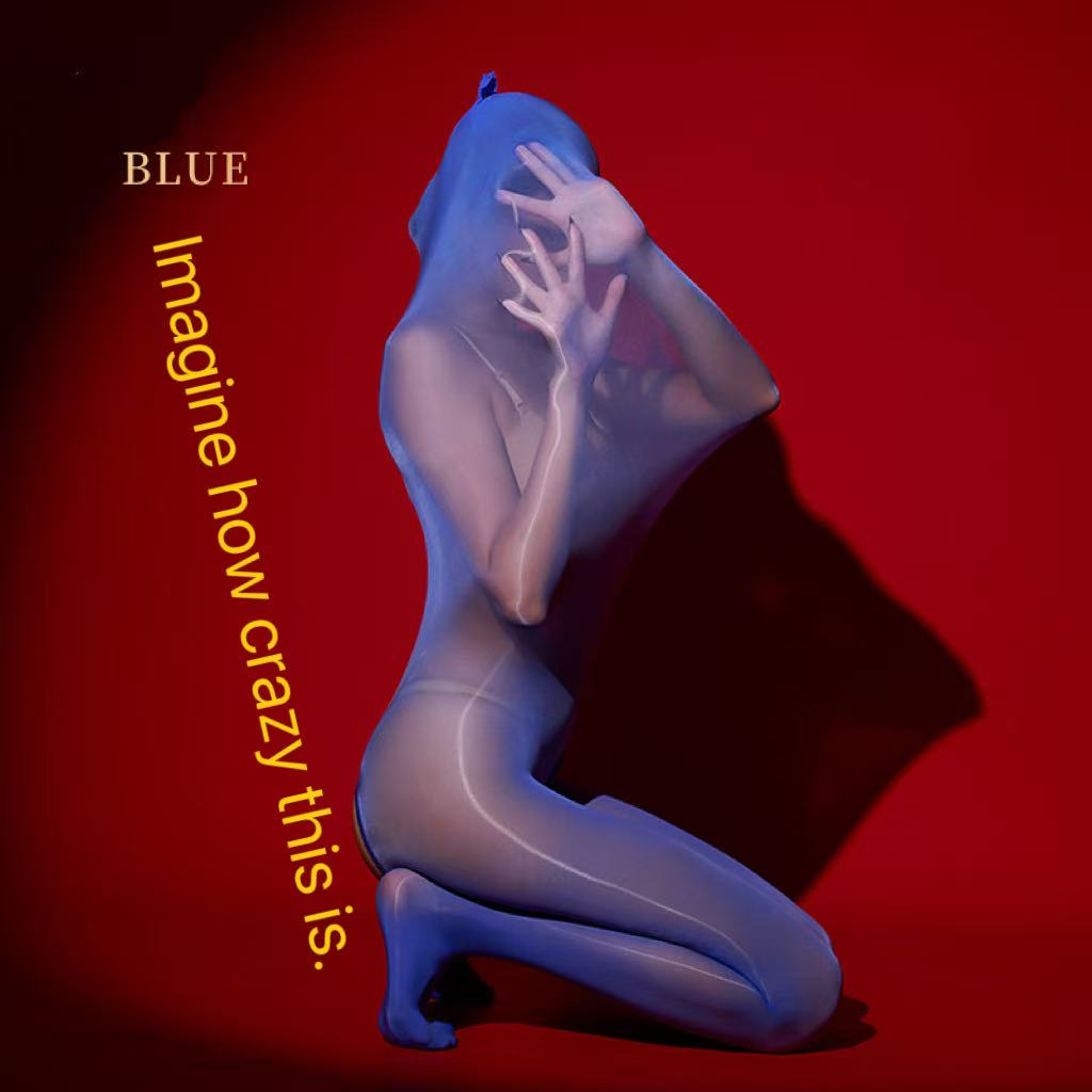 Ultra-thin shiny full-body sexy open-crotch sleeping bag socks