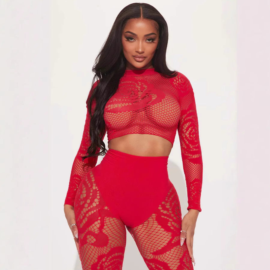 Sheer Long Sleeve Bodystocking Set
