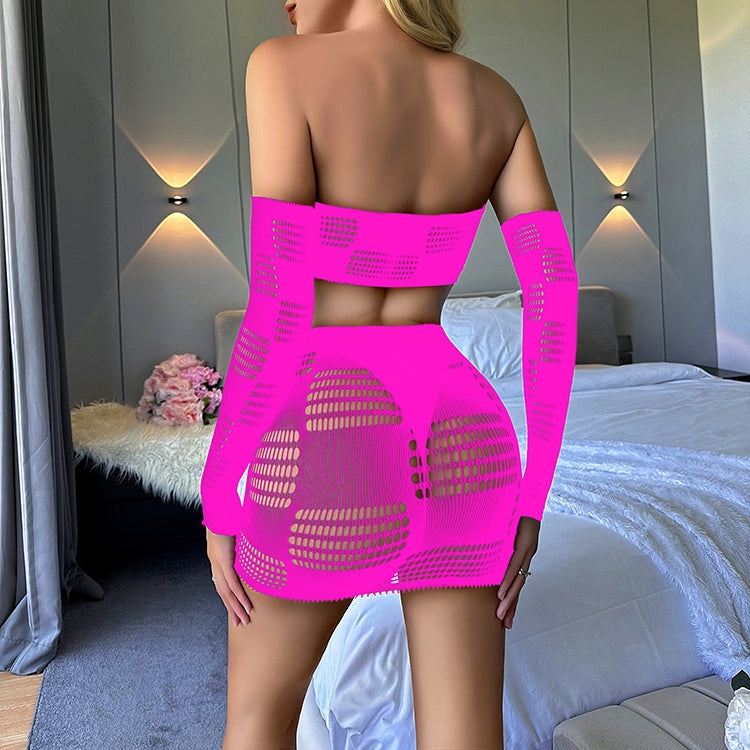 Cutout Sheer Mini Dress Set