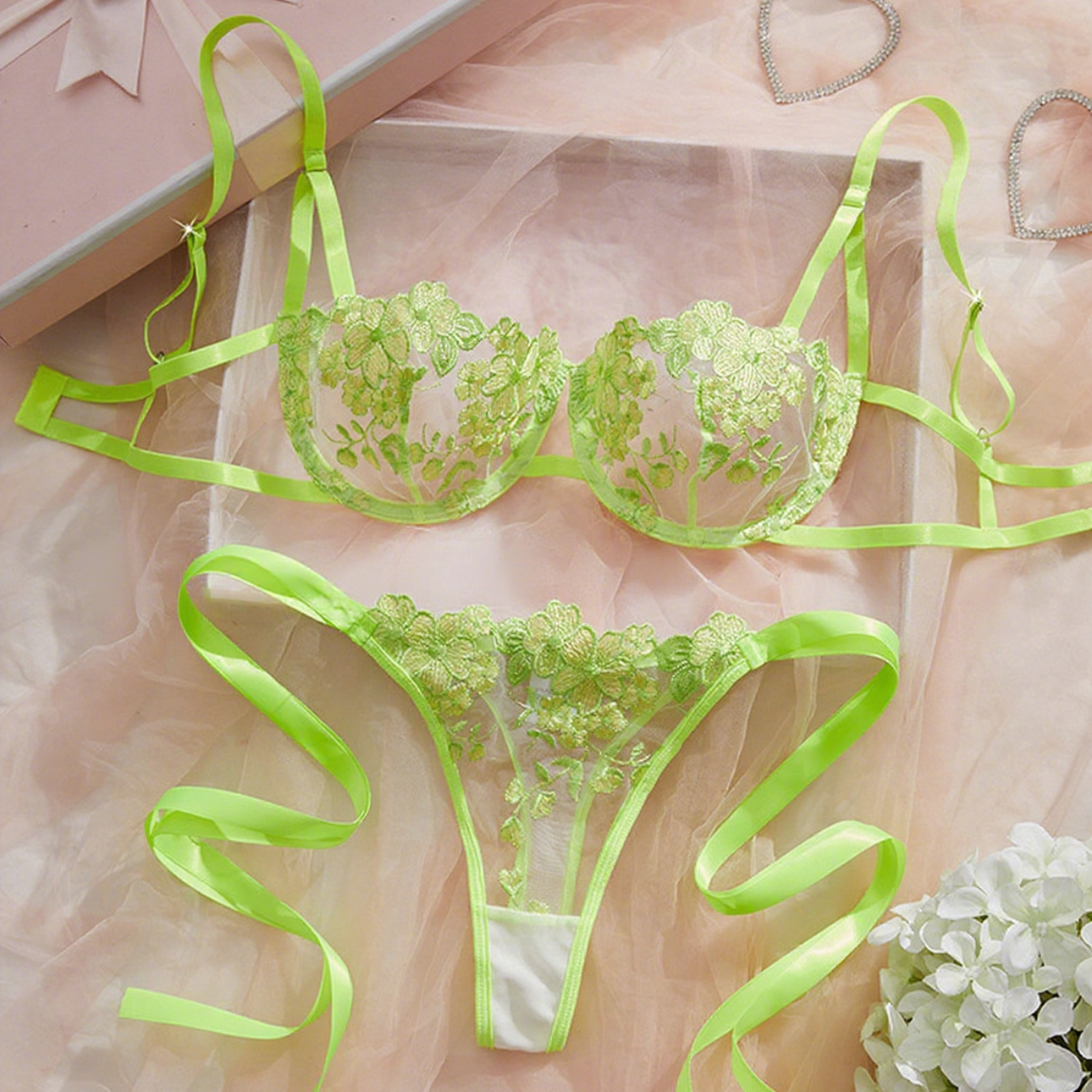 Lace Push Up Bra Set