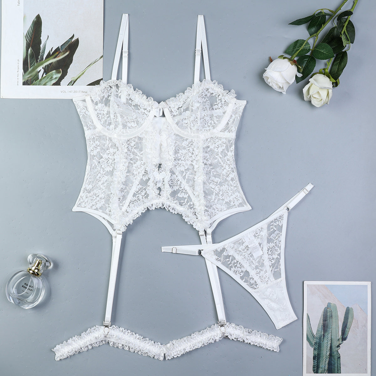 Lace Whimsy Sheer Lingerie Set