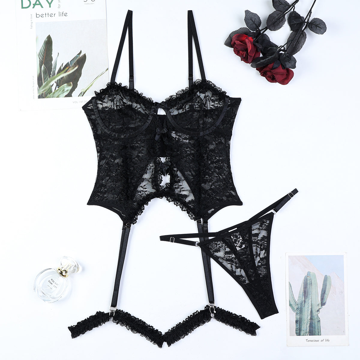 Lace Whimsy Sheer Lingerie Set