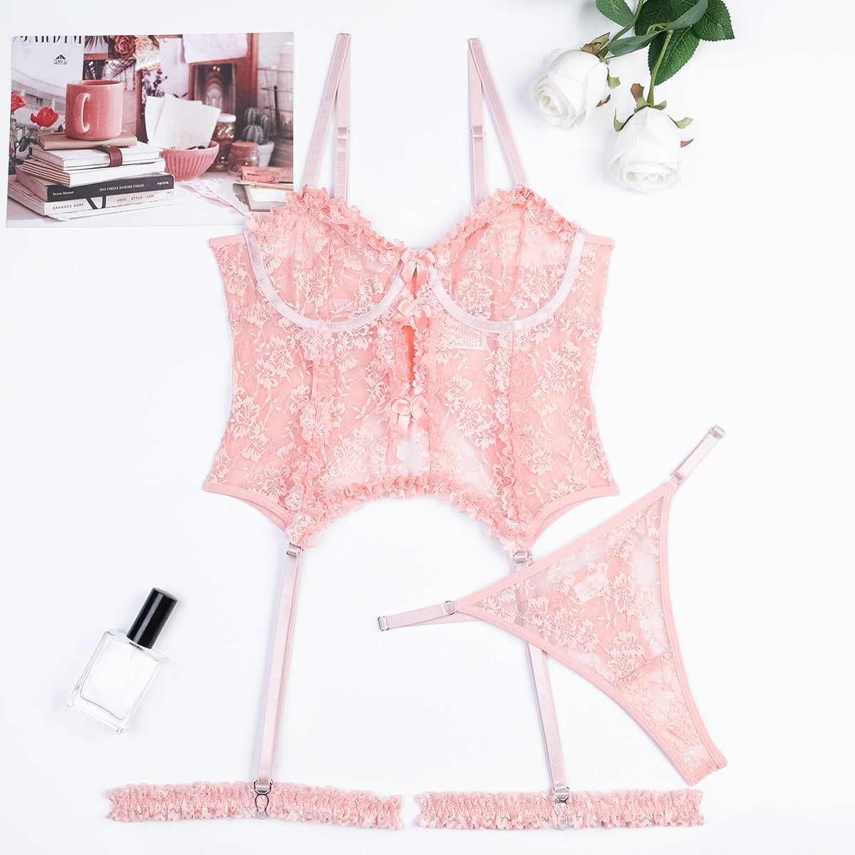 Lace Whimsy Sheer Lingerie Set