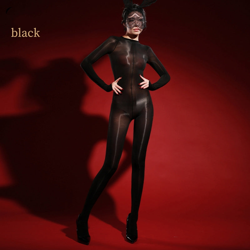 Glossy Seam Front Bodystocking