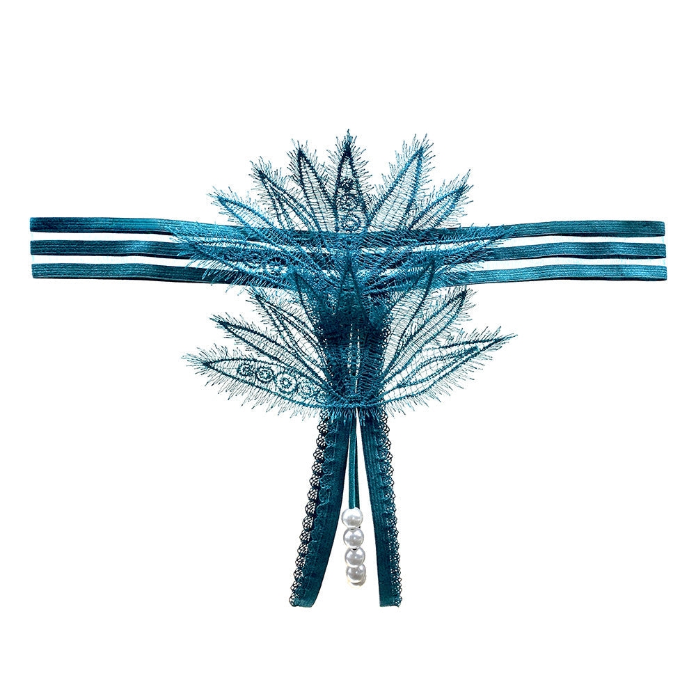 Lace Pearl Teasing Open Crotch Thong(Buy 1, get 2 free)