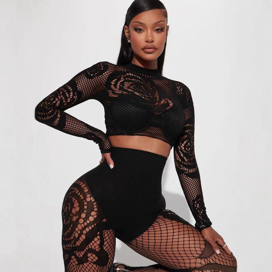 Sheer Long Sleeve Bodystocking Set