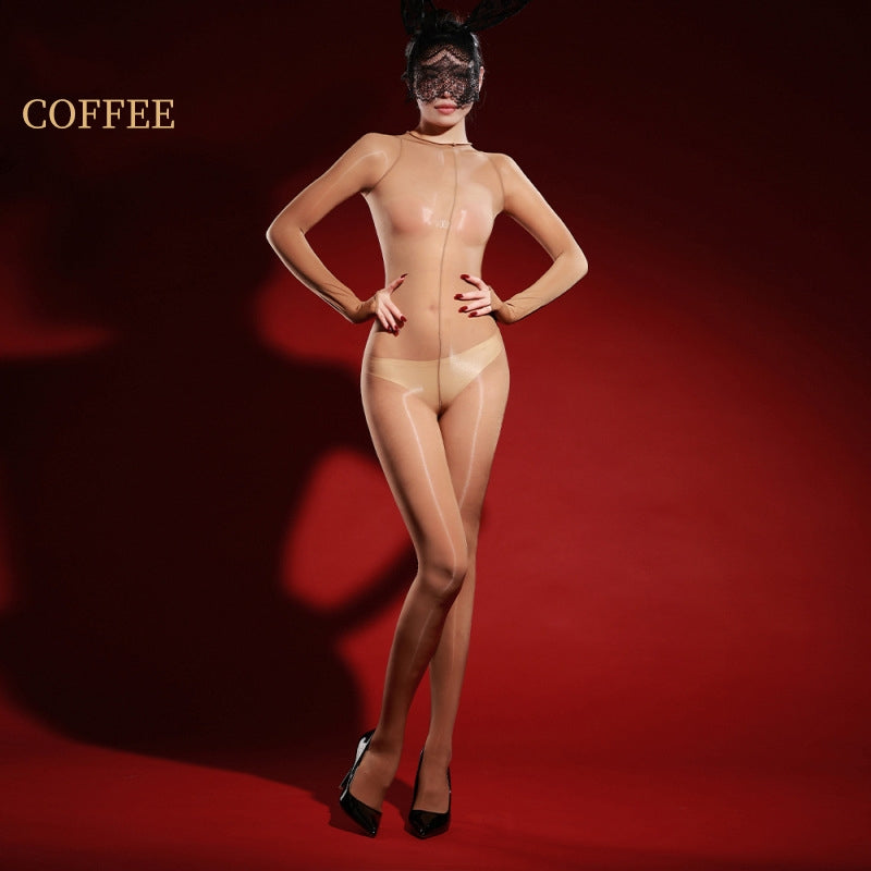 Glossy Seam Front Bodystocking