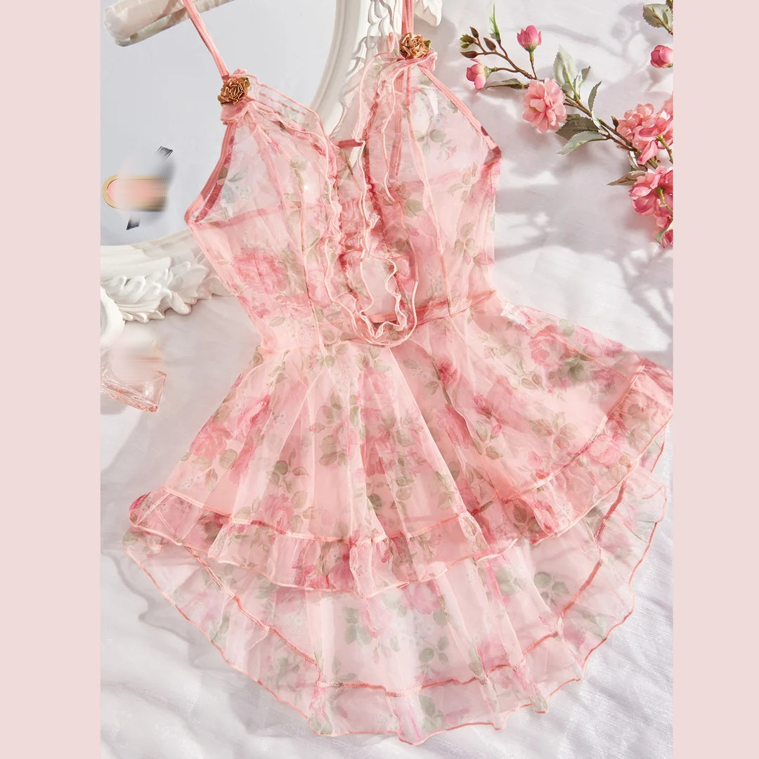 Floral Lace Sheer Slip Dress