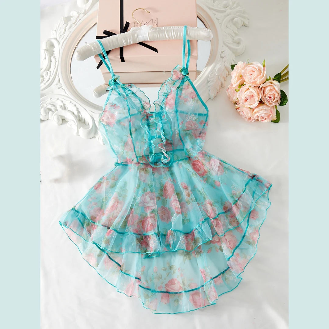 Floral Lace Sheer Slip Dress