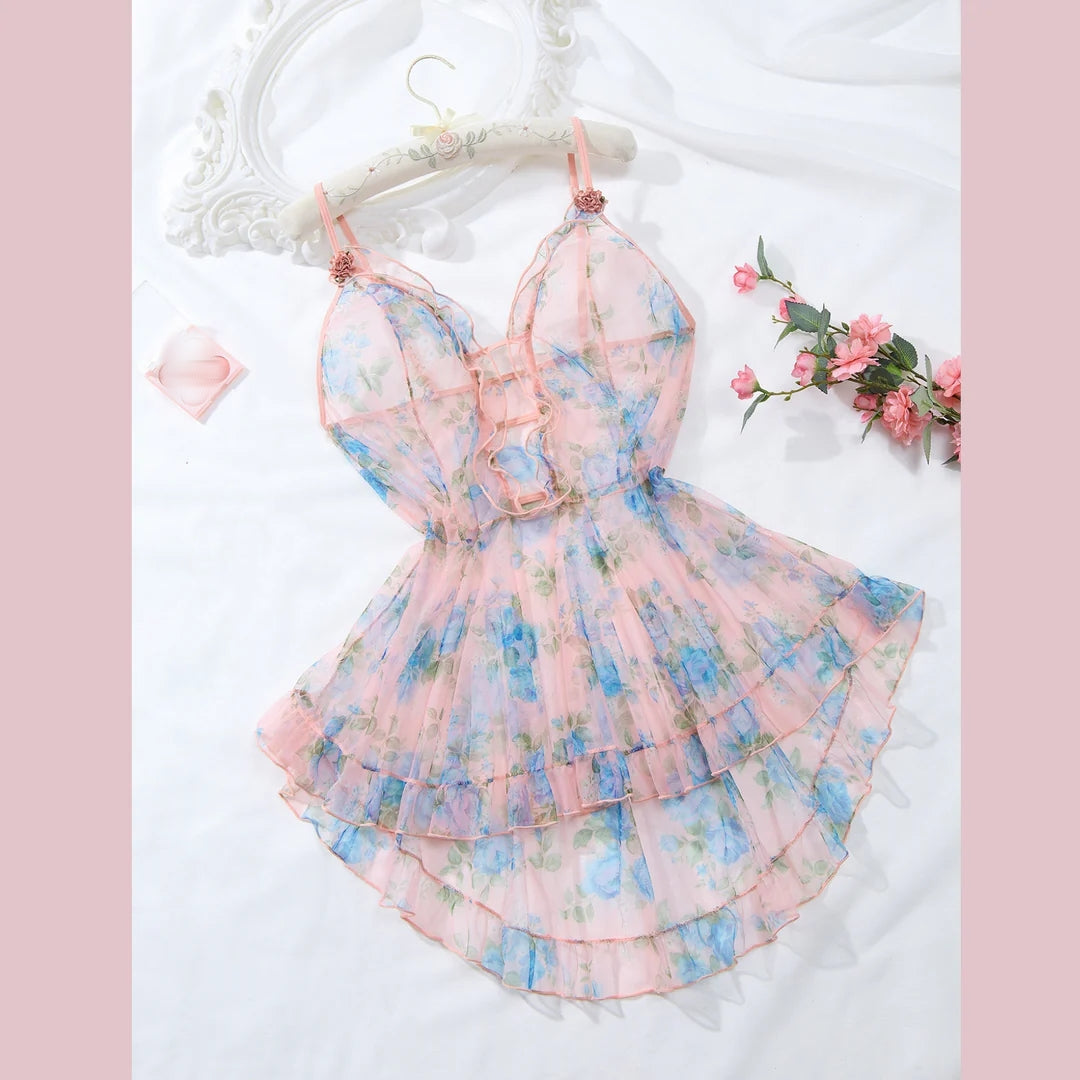 Floral Lace Sheer Slip Dress