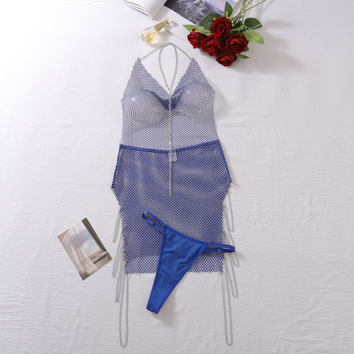 New Diamond See-Through Sexy Suspender Dress