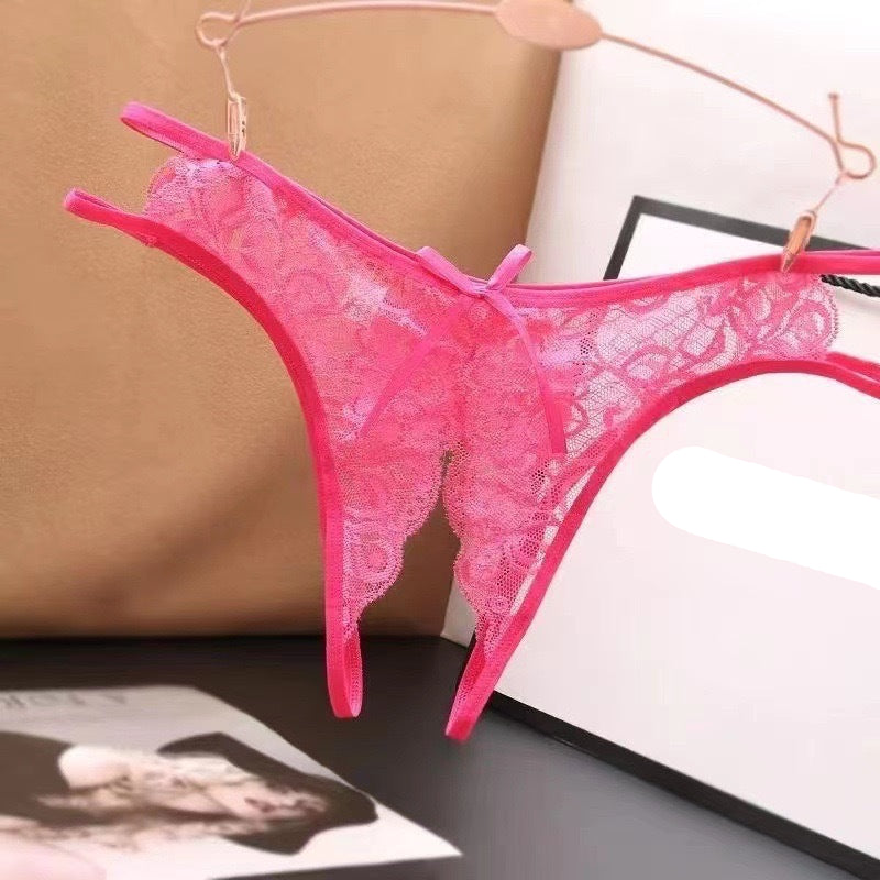 Sexy transparent crotchless panties