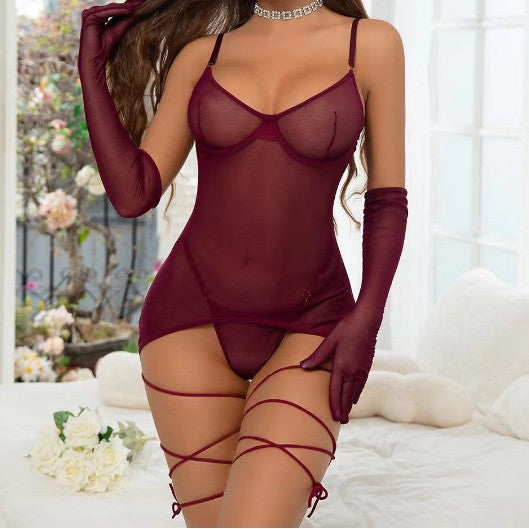 Sexy backless see-through dress