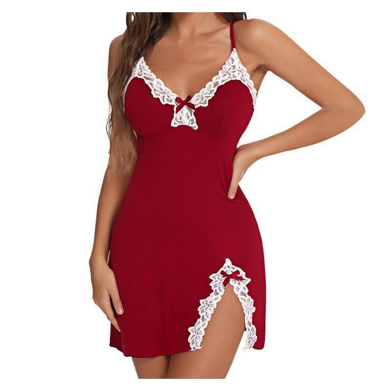 Sexy lingerie bow nightdress