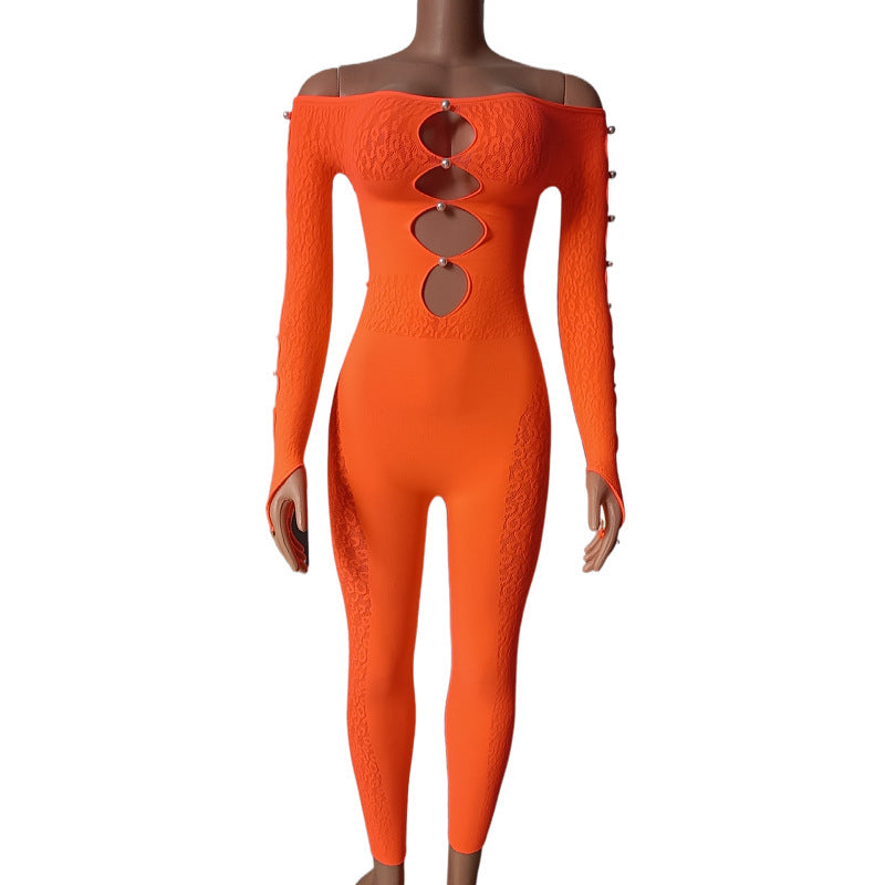 Hot selling new leopard jacquard pearl leggings