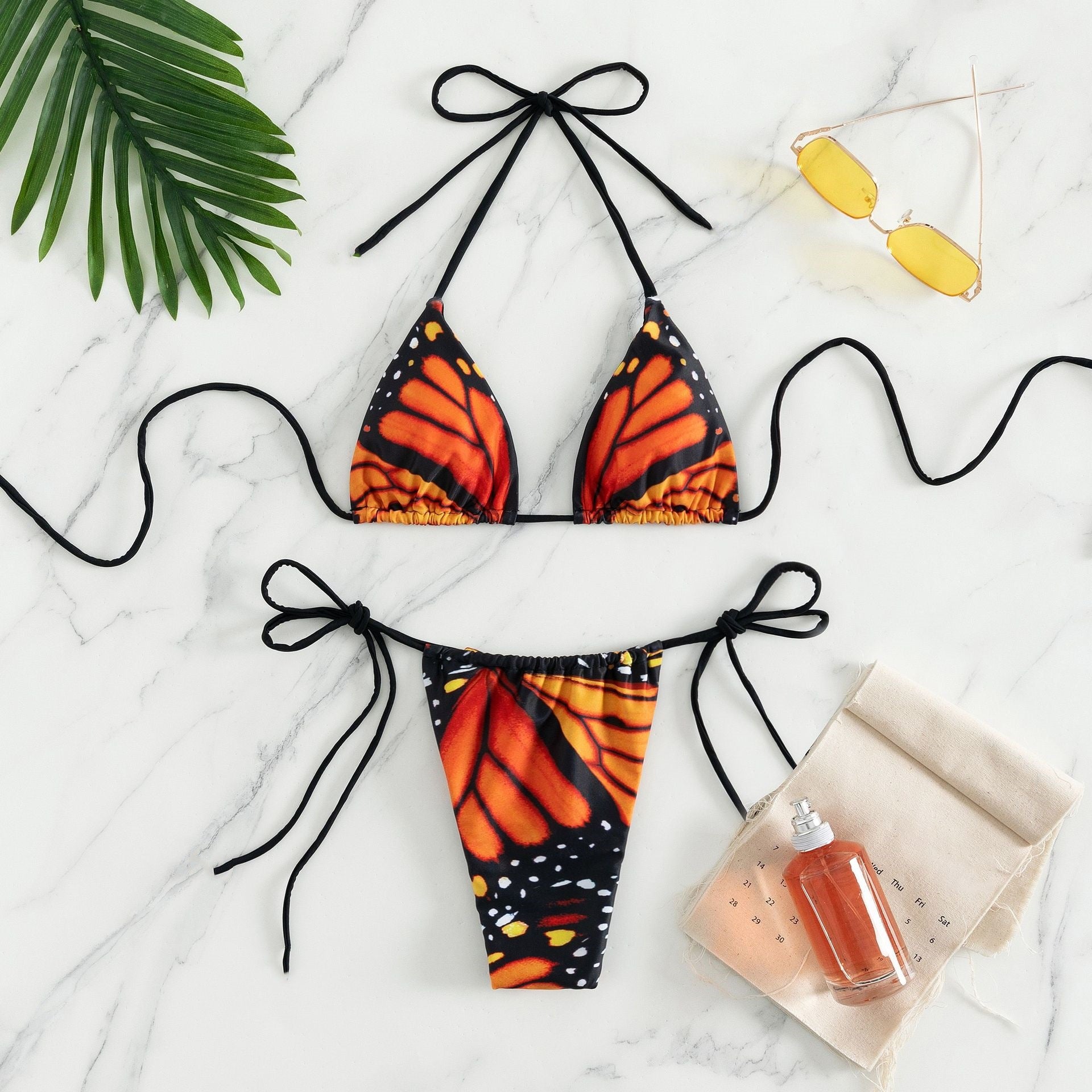 Butterfly Print Women's Beach Two-Piece Swimsuit