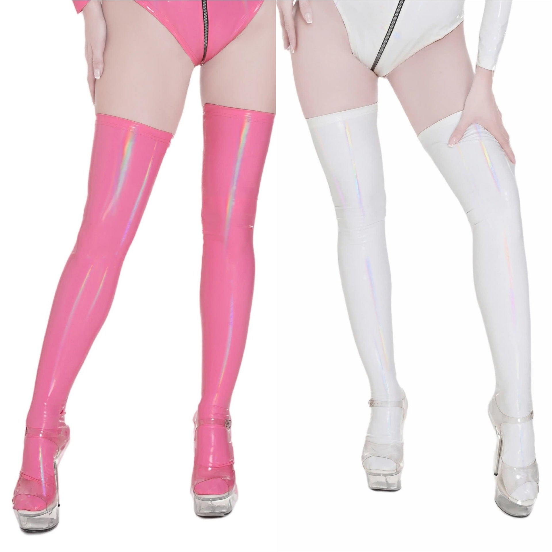New arrival shiny patent leather fantasy thigh socks