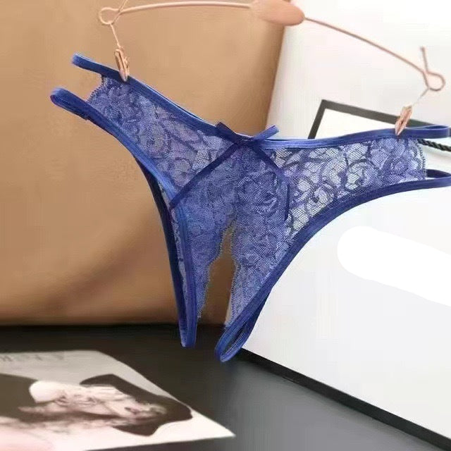 Sexy transparent crotchless panties