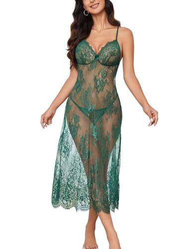 Lace see-through nightgown