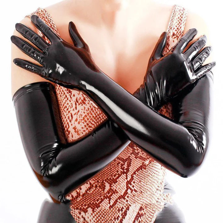 Shiny Latex Demon Bodysuit SetBodysuit + Panties + Hair Accessory