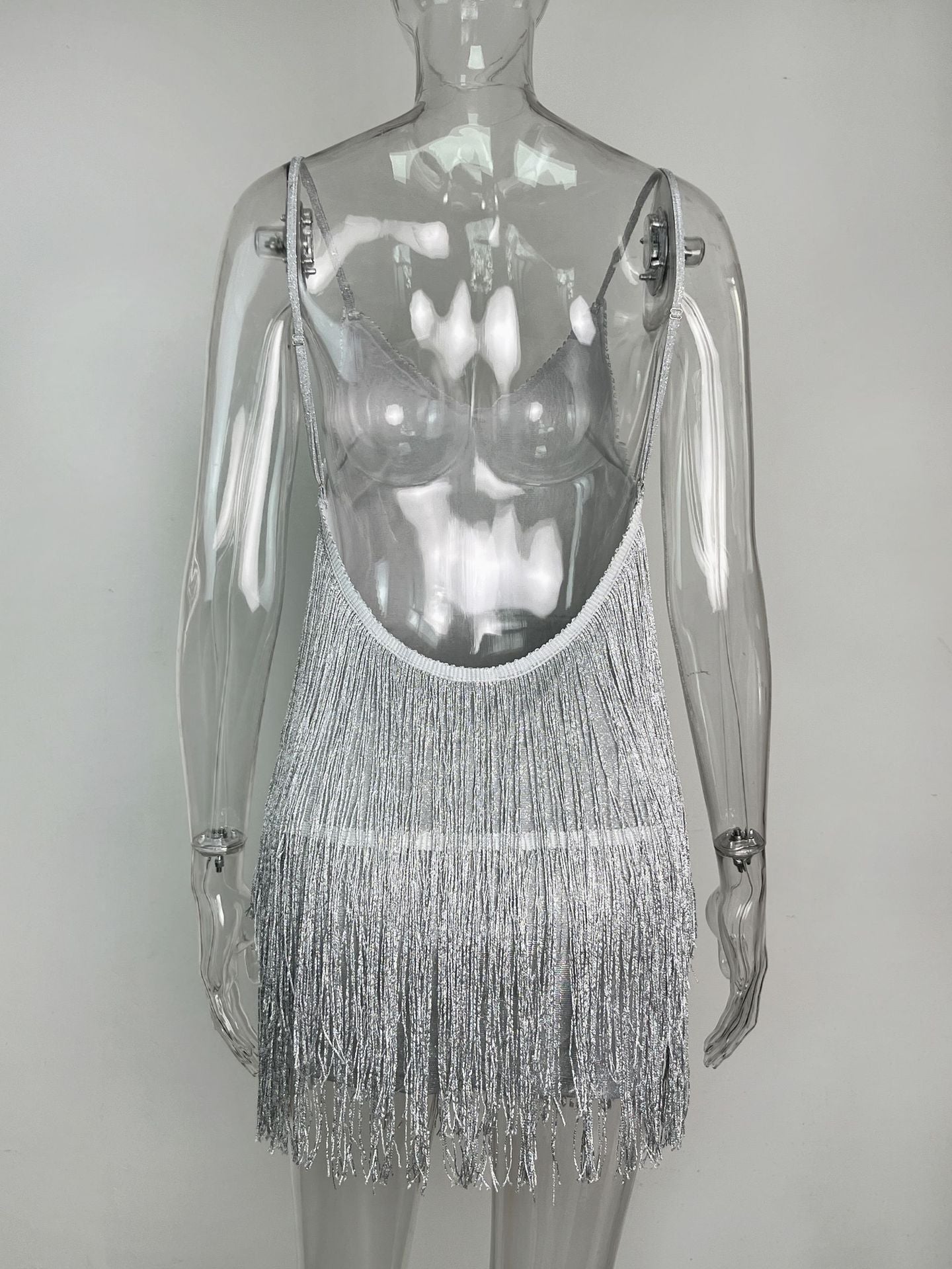 New style evening dress hip skirt suspender tassel dress