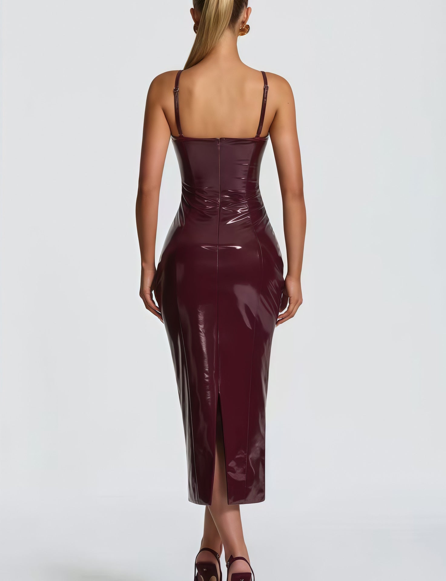 New leather suspenders detachable hip dress
