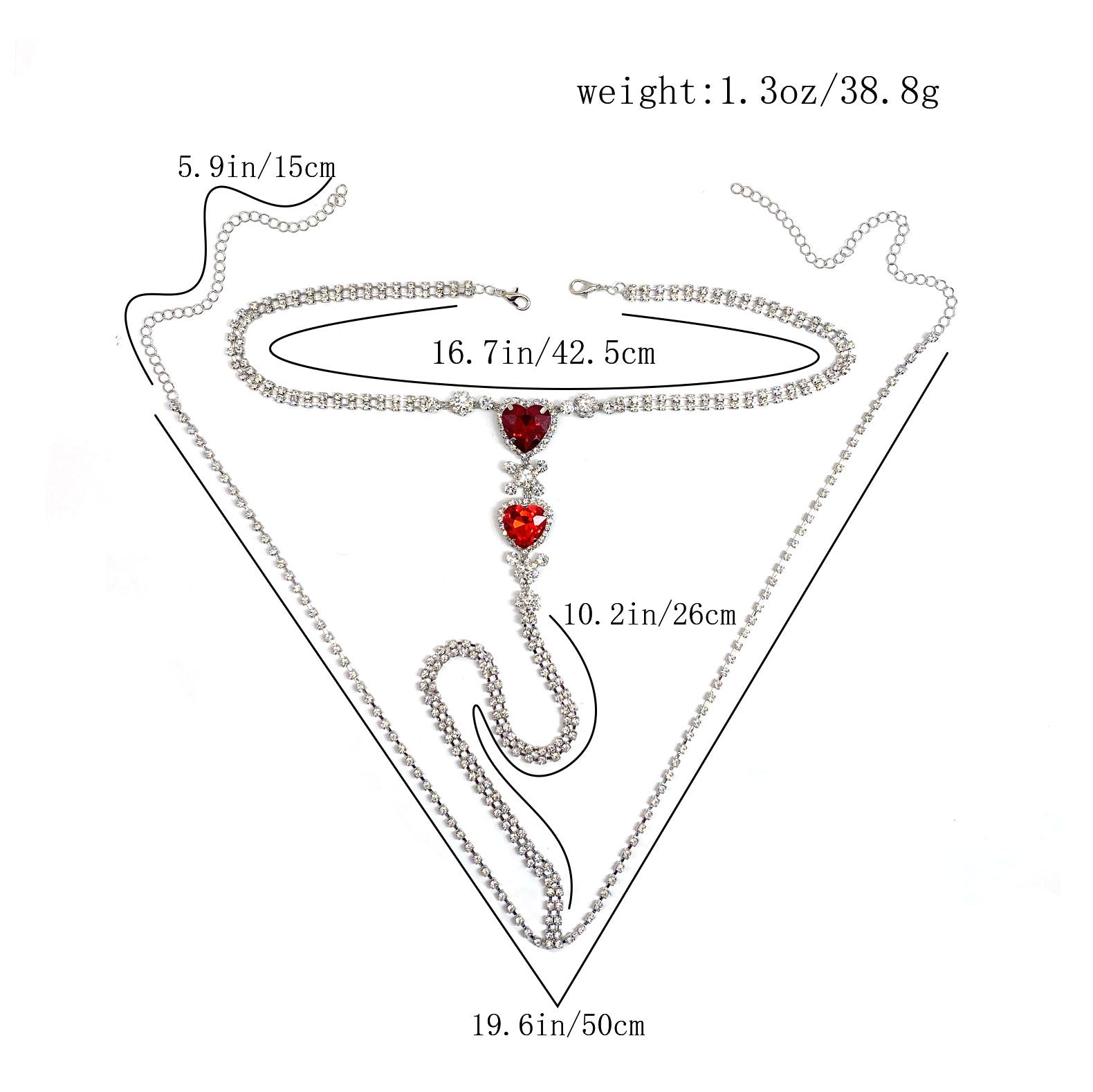 Ruby Rhinestone Bikini Thong Body Chain