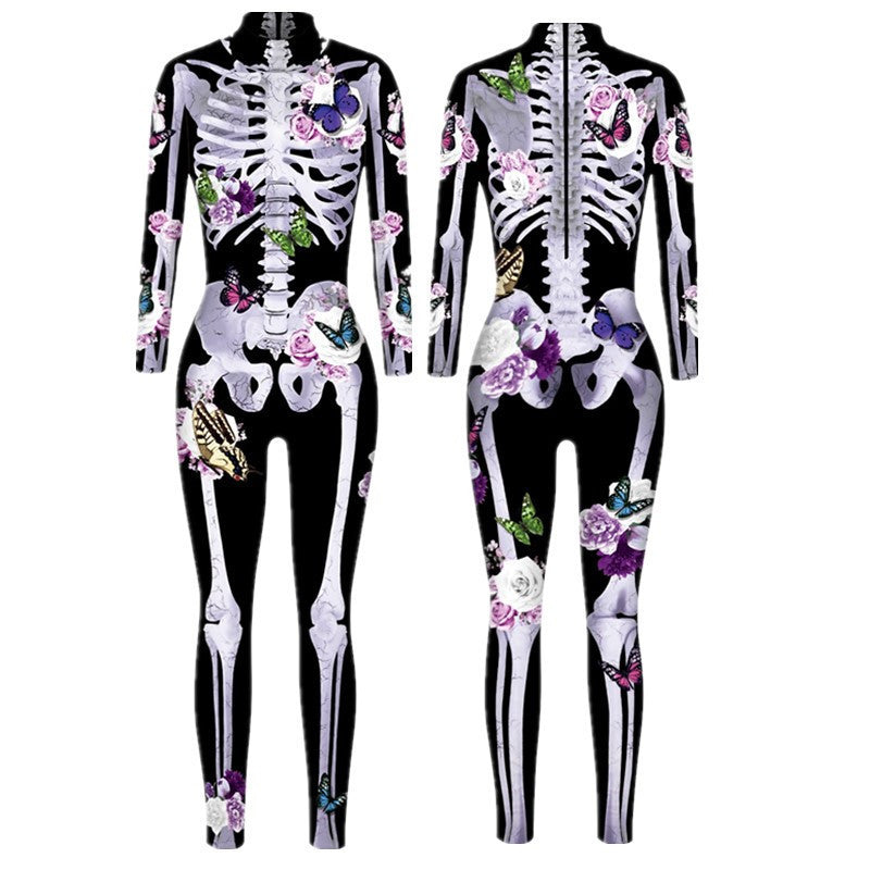 New Halloween skull colorful 3D digital printing leggings
