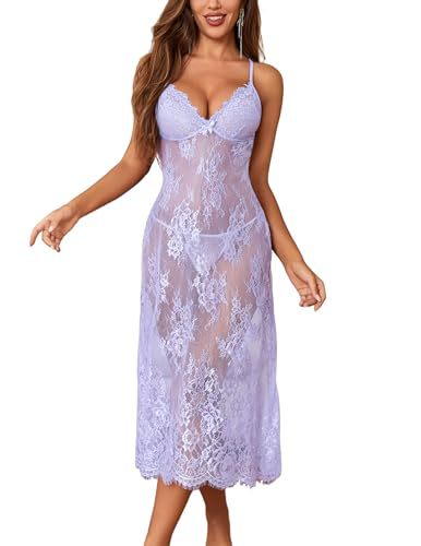 Lace see-through nightgown