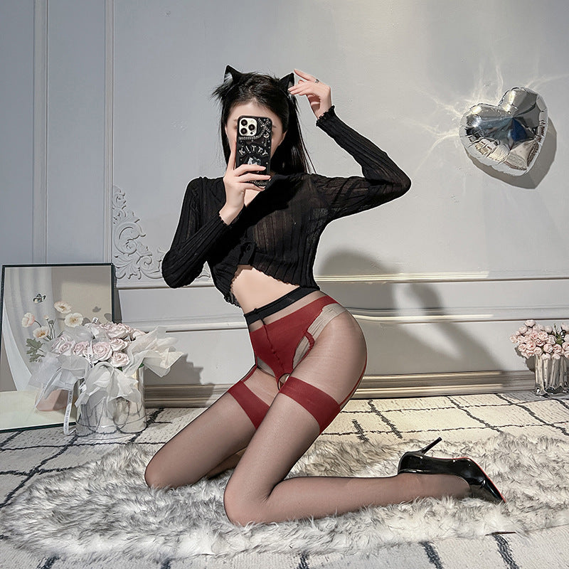 Sexy crotchless stockings